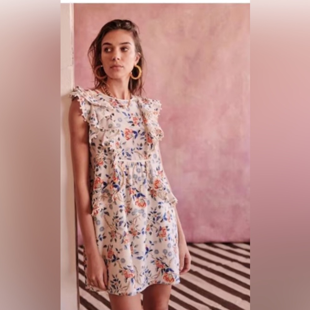 Sezane Alexane Blue Floral Mini NWT SZ 34/US 2